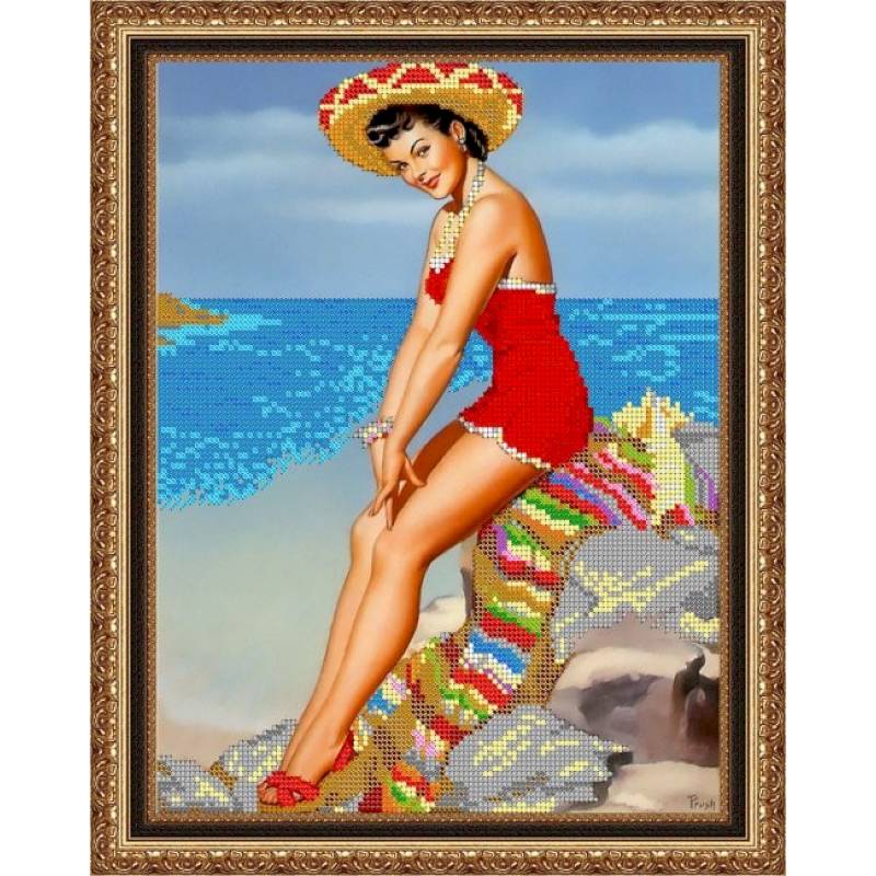 «Светлица» набор для вышивания бисером №274 «У моря» бисер Чехия 24x30 см