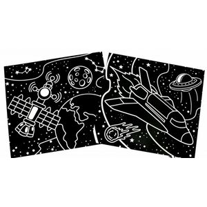 Космическая раскраска. Космическая станция и звездолеты