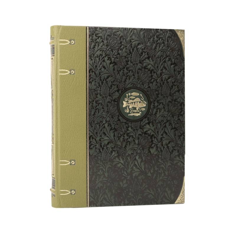 Жизнь и ловля пресноводных рыб Л. Сабанеева. Коллекционное иллюстрированное издание на бумаге премиум-класса в инкрустированном переплете ручной работы с четырьмя видами тиснения и украшенным обрезом.