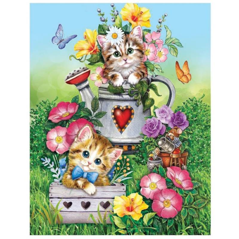 Вышивка лентами 'Котята', 35 x 45 см Вышивка лентами 'Котята', 35 x 45 см