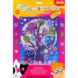3Д аппликация 'Совы на ветке' (3003)