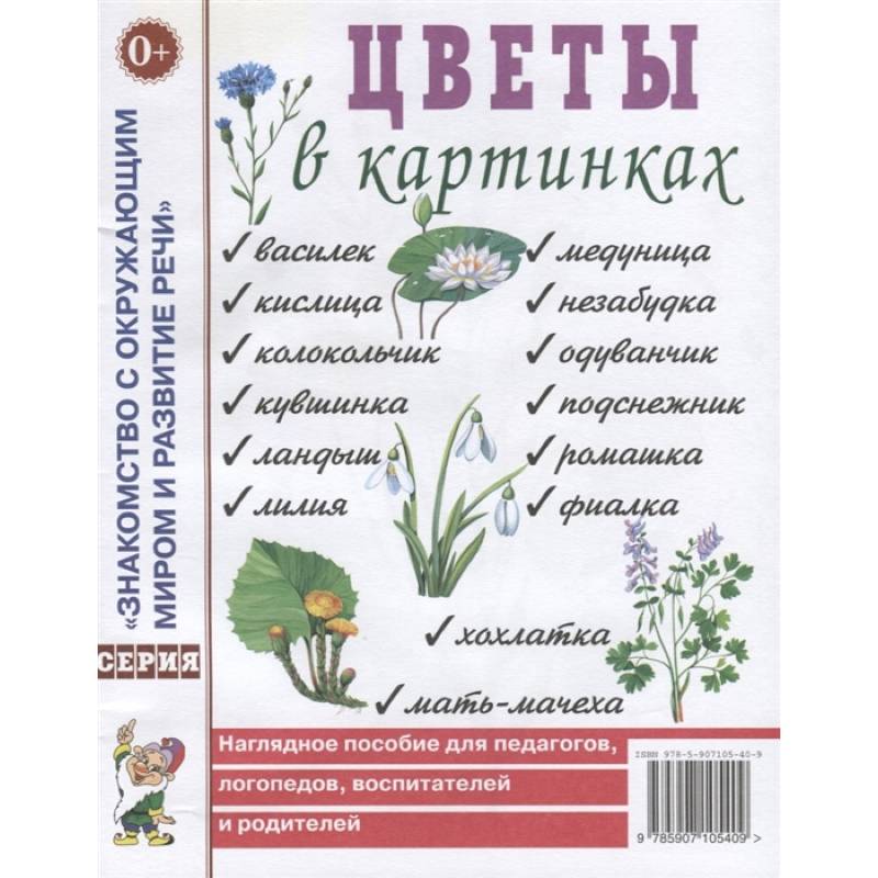 Цветы в картинках. Наглядное пособие для педагогов, воспитателей, логопедов, родителей.