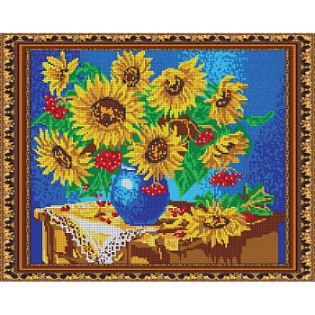 «Светлица» рисунок на ткани для вышивания бисером К-583П «Подсолнухи» 38x30см