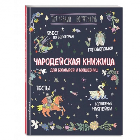 Кроссворды, головоломки, комиксы, книга Чародейская книжица для богатырей и волшебниц. Головоломки, тесты, квест (+ наклейки) купить по скидке