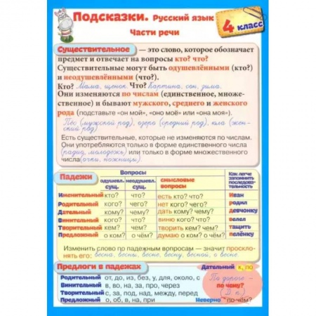 Русский язык. Правила и упражнения, книга Подсказки. Русский язык. 4 класс купить по скидке