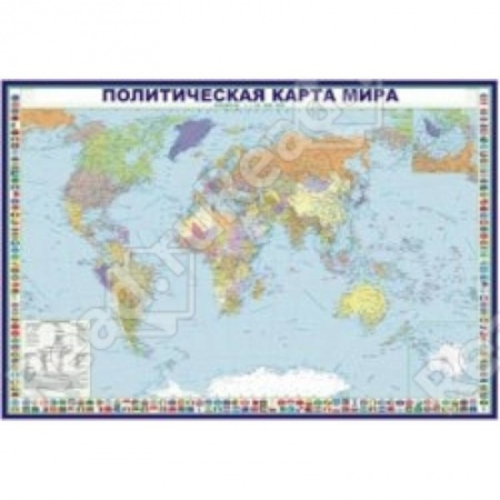 Книги, книга Политическая карта мира, с флагами. На картоне купить по скидке